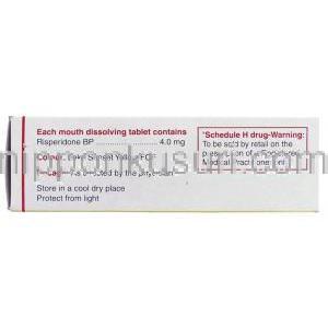 リスニア MD Risnia MD, リスパダール ジェネリック, リスペリドン 4mg 錠 (Cipla) 成分