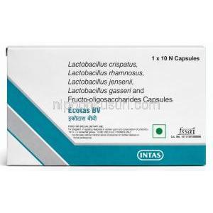 エコタス BV, ラクトバチルス 製造元：Intas Pharma, 箱表面