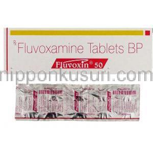 フルボキシン Fluvoxin 50,  ルボックス ジェネリック, フルボキサミンマレイン酸塩 50mg 錠 (Sun Pharma)