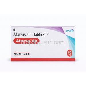 アトルバ 80, アトルバスタチン 錠剤 80 mg (Zydus) 製品正面