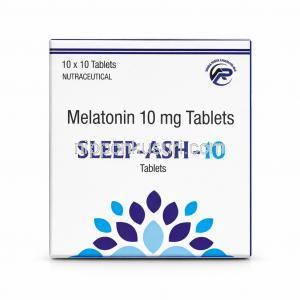 スリープアッシュ 10, メラトニン 10 mg, 製造元：Asher Pharmaceuticals, 箱表面