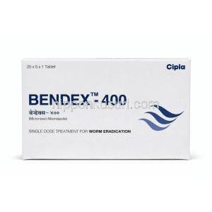 ベンデックス400, アルベンダゾール 400 mg (シプラ) 箱