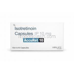 アキュレット 10, イソトレチノイン 10 mg, 製造元：WinLife Pharma, 箱表面