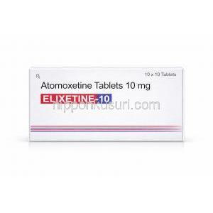 エリキセチン-10, アトモキセチン 10 mg, 製造元：Elkem Healthcare, 箱表面