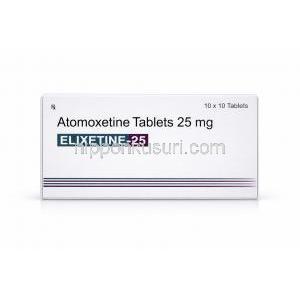 エリキセチン-25, アトモキセチン 25 mg, 製造元：Elkem Healthcare, 箱表面
