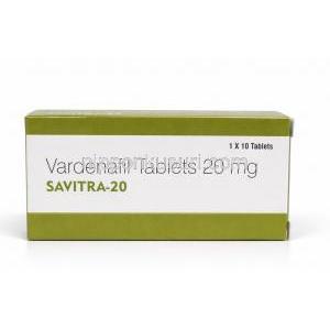 サビトラ-20, バルデナフィル 20 mg, 製造元：Vista Pharma, 箱表面