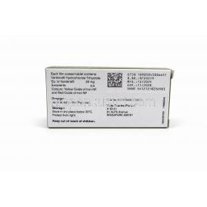 サビトラ-20, バルデナフィル 20 mg, 製造元：Vista Pharma, 箱情報