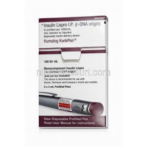 ヒューマログ Humalog, インスリンリスプロ ペン注射用液 100 IU/ml x 3ml (Eli Lilly)