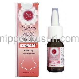 オゾネーセ Ozonase, オムナリス ジェネリック, シクレソニド 50mcg  120噴 鼻スプレー (Ranbaxy)