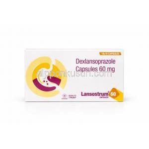 ランソストラム 60, デクスランソプラゾール 60 mg, 製造元：Steris Healthcare, 箱表面