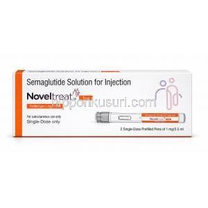 ノベルトリートペン型皮下注射, 1mg/ 0.5mL  ペン型注射 (2回分), 製造元：Sun Pharma, 箱表面