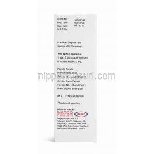 Semanat Injection, Semaglutide 2 mg 1.5 mL (0.25 mg or 0.5 mg), Multiple Dose vial (Once weekly), Natco Pharma, Box information, Mfg date, Exp date