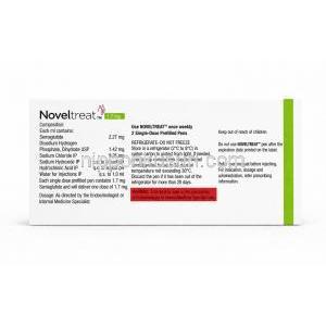 ノベルトリートペン型皮下注射, 1.7 mg/ 0.75mL  ペン型注射 (2回分), 製造元：Sun Pharma, 箱情報