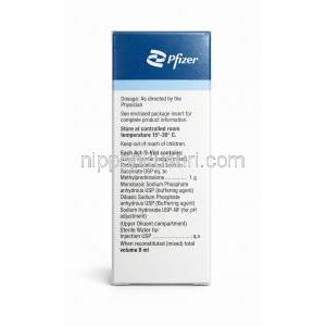 Solu-Medrol Injection 1 gram, Methylprednisolone 1g, Pfizer, Box information, Dosage