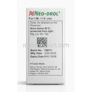 ネオ・ドロール 注射, メチルプレドニゾロンコハク酸エステル) 125mg, 製造元：Neon Laboratories, 箱情報