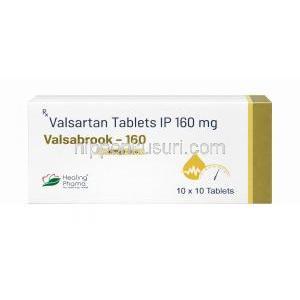 バルサブルック-160, バルサルタン 160 mg, 製造元：Healing Pharma, 箱表面