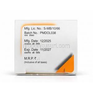 モクシ D 点眼薬, モキシフロキサシン 0.5%w/v / デキサメタゾン 0.05% w/v, 点眼薬 10 mL, 製造元：Laborate Pharmaceuticals India, 箱情報, 製造日, 消費期限