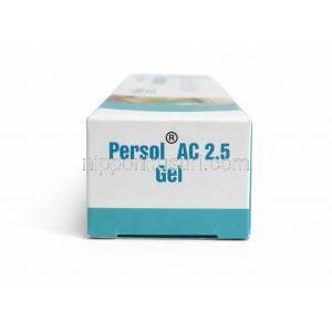 パーソルAC ジェル, 過酸化ベンゾイルゲル 2.5%, ジェル 30 g, 製造元：Wallace, 箱側面 (2026年新包装)