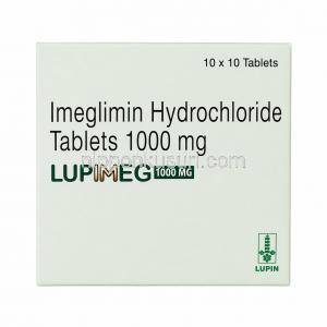 ルピメグ 1000MG, イメグリミン 1000 mg, 製造元：Lupin Ltd, 箱表面