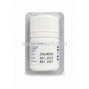 ニコラン 5, ニコランジル 5 mg, 20錠,製造元：Torrent Pharmaceuticals Ltd,ボトル包装表面