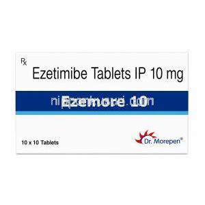 エゼモア 10, エゼチミブ 錠剤 10 mg, 箱正面