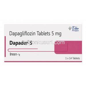 ダパダー, ダパグリフロジン 10mg, 製造元：Elder Project Ltd, 箱表面