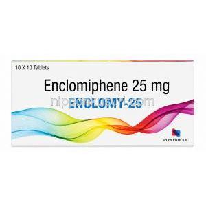 エンクロミー-25, エンクロミフェン 25 mg, 製造元：Powerbolic Lab, 箱表面