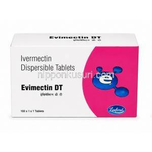 エビメクチン 12, イベルメクチン 12 mg, 100 錠, 製造元：Leeford healthcare, 箱表面