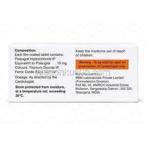 プラスドック 10, プラスグレル 10 mg, 成分・用法・保存・警告・製造者情報