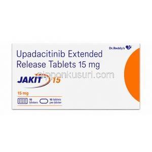 ジャキット 15, ウパダシチニブ 15 mg, 製造元：Dr.Reddy’s,箱表面