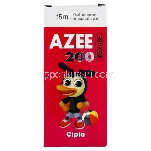 アジスロマイシン, AZEE REDIUSE , 200mg 15ml 内服懸濁液 (Cipla) 箱