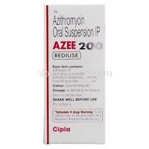 アジスロマイシン, AZEE REDIUSE , 200mg 15ml 内服懸濁液 (Cipla) 成分
