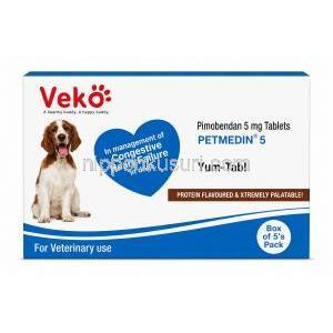 ペットメディン, ピモベンダン 5mg, 製造元：Veko Care Pvt. Ltd, 箱表面