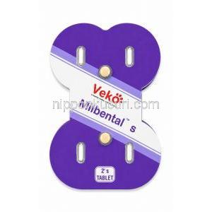 ミルベンタール駆虫薬, ミルベマイシン 2.5mg/ プラジカンテル25mg, 2 錠, 製造元：Veko Care Pvt. Ltd, シート
