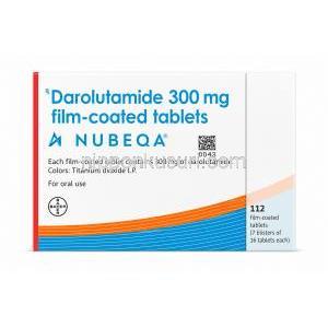 ニュベクオ, ダロルタミド 300 mg, 製造元：バイエルインド, 箱表面