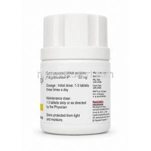 PTU, プロピルチオウラシル 50mg, 製造元：Macleods Pharma,ボトル情報, 成分（新包装）