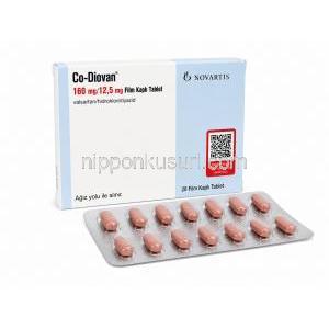 コディオバン, バルサルタン 160mg / ヒドロクロロチアジド 12.5mg, 製造元：Novartis, 箱, シート