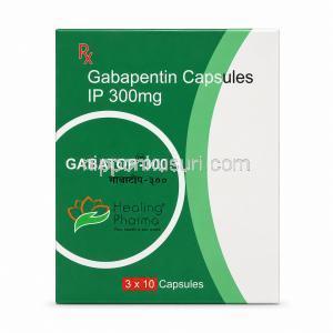 ガバトップ-300, ガバペンチン 300 mg, 製造元：Healing Pharma, 箱表面