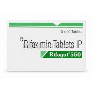 リファガット 550, リファキシミン 550 mg, 製造元：Sun Pharmaceutical Industries, 箱表面