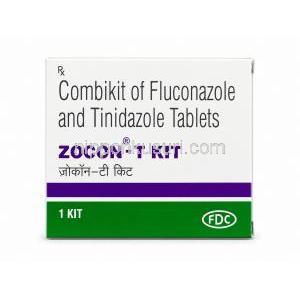 ゾコン T, フルコナゾール 150mg X 1錠 / チニダゾール 1000mg X 2錠,  コンビパック, 製造元：FDC, 箱表面