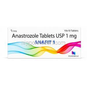 アナフィット, アナストロゾール1 mg, 製造元：Powerbolic Lab, 箱表面