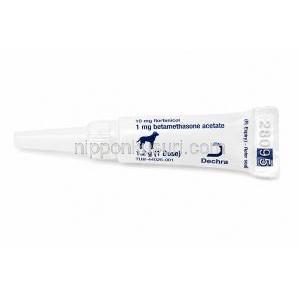 オスルニア 犬用点耳用ジェル, テルビナフィン 10 mg/ フロルフェニコール 10 mg/ 酢酸ベタメタゾン 1mg, チューブ裏面