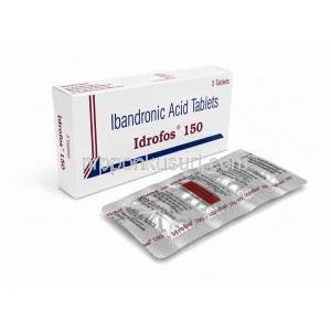 イドロフォス, イバンドロン酸 150 mg, 製造元：Sun Pharma, 箱とブリスター包装