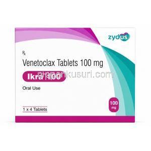 イクラ, ベネトクラクス 100 mg, 製造元：Zydus, 箱表面