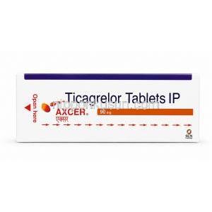 アクセル, チカグレロル 90mg, 製造元: Sun Pharmaceutical Industries, 箱