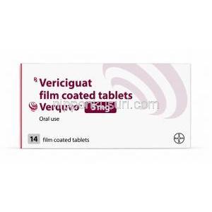 ベリキューボ, ベルイシグアト 5mg, 製造元: Bayer Zydus Pharma, 箱