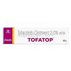 トファトップ軟膏, トファシチニブ 2%, 軟膏 30g, 製造元：Alkem Laboratories Ltd, 箱表面