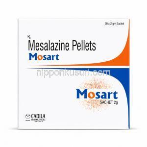 モサート細粒 2g, メサラジン, 製造元: Cadila Pharmaceuticals Ltd, 箱