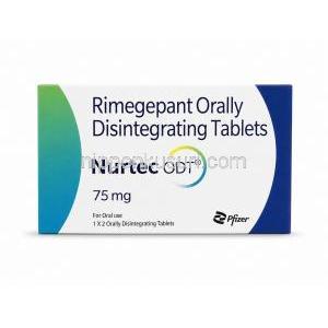 ナルティーク ODT, リメゲパント 75 mg, 製造元: ファイザー, 箱正面