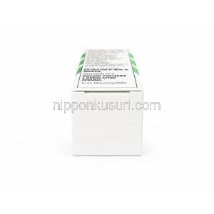 イソプトカルピン点眼薬, ピロカルピン 4%, 点眼薬15mL, 製造元：Novartis, 箱底面